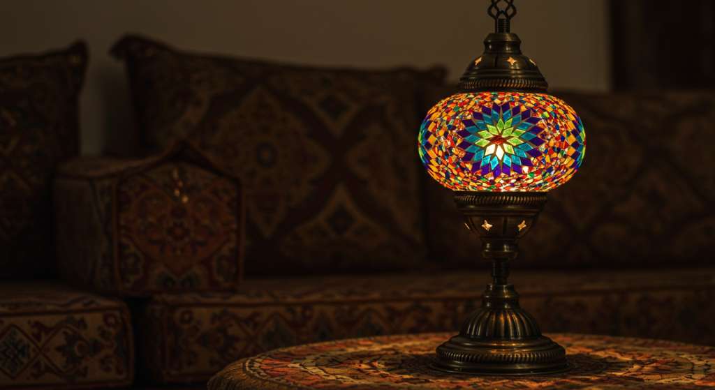 Harmony Of Mosaic Lamps and Arabic Sofas